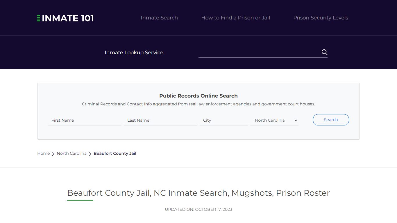 Beaufort County Jail, NC Inmate Search, Mugshots, Prison Roster